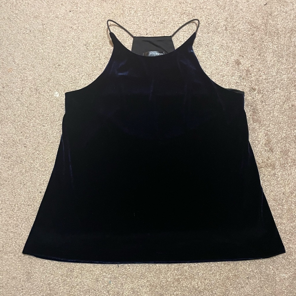 Aqua blue velour tank top size‎ small